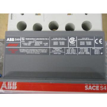 ABB S4H, 3 POLE 600 VOLT w/ PR211, 250 AMP Trip Circuit Breaker- WARRANTY