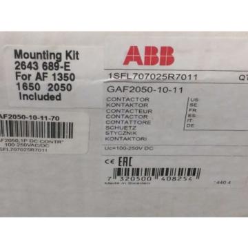 NEW IN BOX! ABB CONTACTOR 1SFL707025R7011 GAF2050-10-11-70