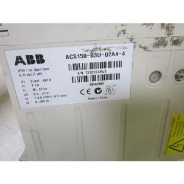 ABB ACS150-03U-02A4-4 CONTROL DRIVE .75KW 1 HP 480V  *USED*