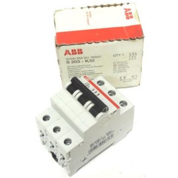 NIB ABB S203-K32 MOULDED CASE CIRCUIT BREAKER 2CDS 253 001 R0537