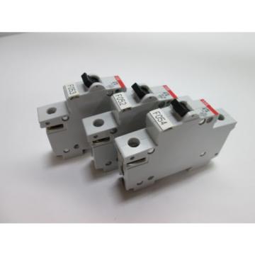 Lot of 3 ABB S261-B16 Circuit Breakers, Rated Current: 16A, Voltage: 230/400VAC