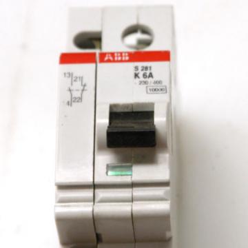 Lot of 3 ABB S-281-K Circuit Breaker 6 Amp 277 Volts 1 Pole