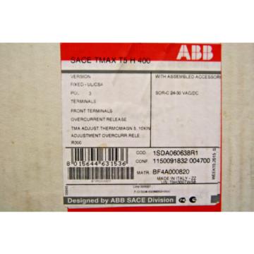 ABB SACE Tmax T5H400 T5H300TWS8 300A 600V Breaker 1SDA060638R1 Shunt Trip NEW