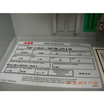 ABB CONTROL DISCONNECT SWITCH  PN:    NF162-3PBJA10