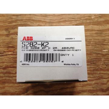 ABB S282-K2 2 Pole 2A 277/480VAC Trip Curve K DRM Circuit Breaker *NEW!*