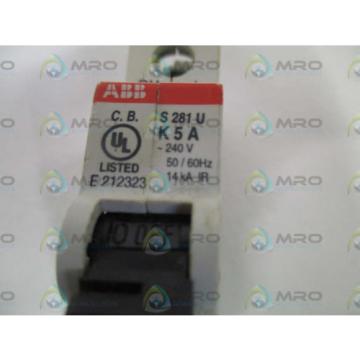 ABB S281U-K5A CIRCUIT BREAKER 240V *USED*