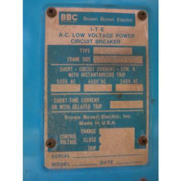 BBC LK-25 2500A Breaker w LSG Solid State Trip Device LSS 4 611250-T24 Gould ABB