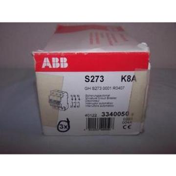 ABB S273 K8A CIRCUIT BREAKER 8A 3P NEW