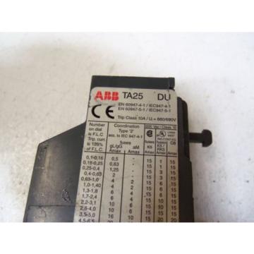 ABB OVERLOAD RELAY TA25-DU 0,25-0,4 *USED*