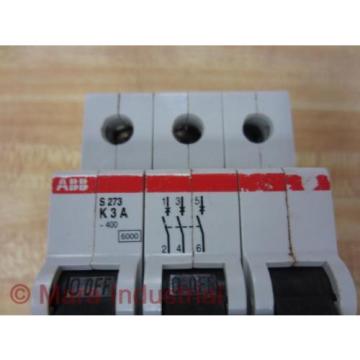 ABB S 273 K Circuit Breaker S273K 3A (Pack of 3) - Used