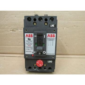 ABB TYPE DS 3 AMP 3 POLE 480 VAC CIRCUIT BREAKER MOTOR CICUIT PROTECTOR MCP TRIP