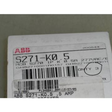 LOT OF 6 ABB S271-K0.5 CIRCUIT BREAKER *NEW IN BOX*