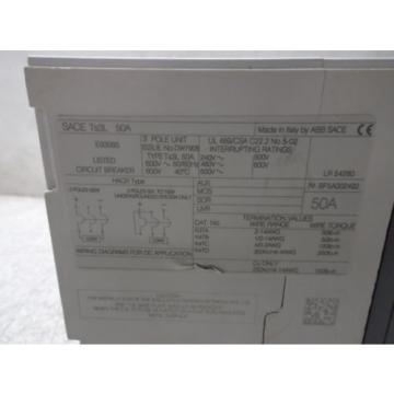 ABB TS3L 50 AMP BREAKER SACE TMAX 3 POLE (NEW, OLD STOCK)