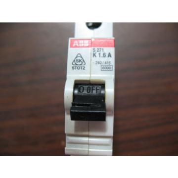 ABB S271 K1.6A 1.6 Amp Single Pole Circuit Breaker 277/480 VAC