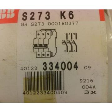 NEW  ABB Miniature Circuit Breaker S273 K6 Ships Quick &amp; FREE!!