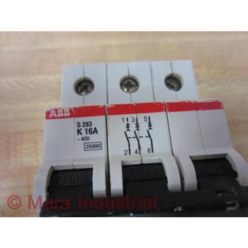 ABB S 283 K 16A-400 Circuit Breaker S283K - Used