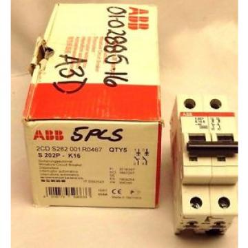 ABB S202-K16 2 POLE 16 AMP MINI CIRCUIT BREAKER new boxed