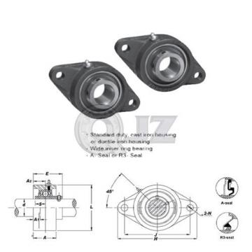 2x 40 mm 2-Bolts Flange Units Cast Iron UCFL208 Mounted Bearing UC208 + FL208