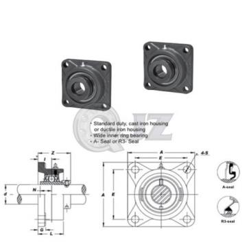 2x 2 in Square Flange Units Cast Iron HCFS211-32 Mounted Bearing HC211-32+FS211