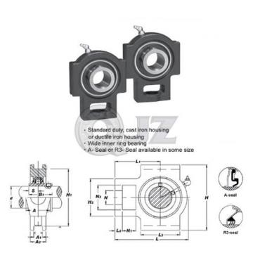 2x 35 mm Take Up Units Cast Iron UCT207 Mounted Bearing UC207 + T207 New