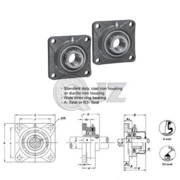 2x 1.875in Square Flange Units Cast Iron UCF210-30 Mounted Bearing UC210-30+F210