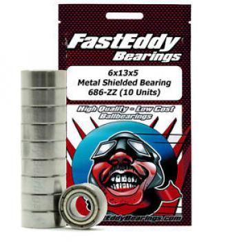 6x13x5 Metal Shielded Bearing 686-ZZ (10 Units)