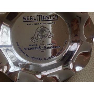 VINTAGE SEALMASTER BALL BEARING UNITS ASHTRAY - CHROMED HEAVY METAL ASHTRAY