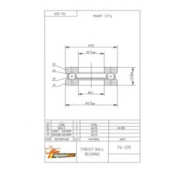 Axial Drucklager F 6-12 M 6x12x4,5 mm Thrust Ball Bearing F6-12M