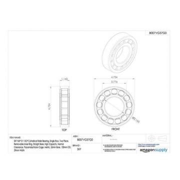 SKF NUP 204 ECP Cylindrical Roller Bearing, Single Row, Two Piece, Removable OD,