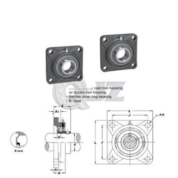 2x 1.25in Square Flange Units Cast Iron SBF207-20 Mounted Bearing SB207-20G+F207