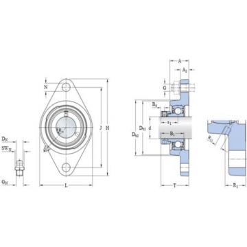 (4) NIB SKF FYT 5/8 FM Y-Bearing 2 Bolt Oval Flanged Units