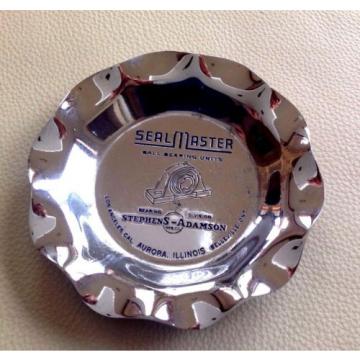 VINTAGE SEALMASTER BALL BEARING UNITS ASHTRAY - CHROMED HEAVY METAL ASHTRAY