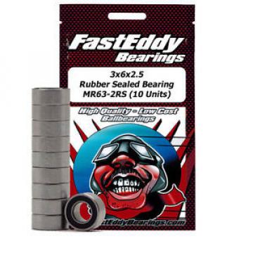 3x6x2.5 Rubber Sealed Bearing MR63-2RS (10 Units)
