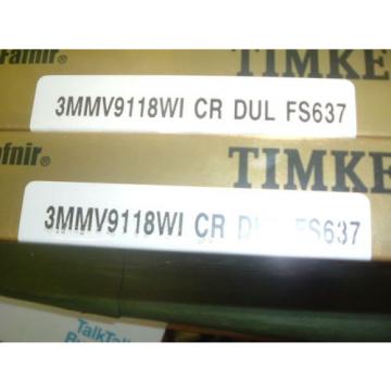 TIMKEN FAFNIR 3MMV9118WI CR DUL FS637 BEARINGS, 2 UNITS AS SHOWN, X2 SEALED PACK