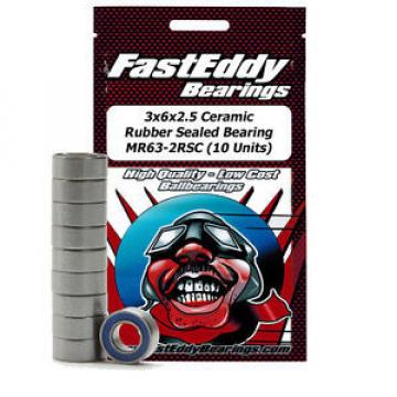 3x6x2.5 Ceramic Rubber Sealed Bearing MR63-2RSC (10 Units)