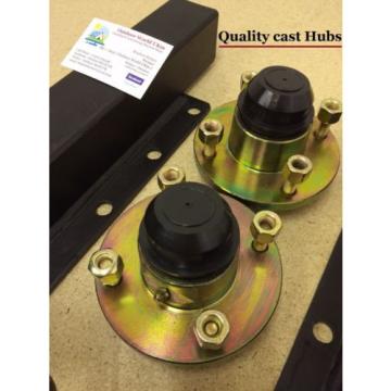 Quality 750 KG Trailer Suspension Units Standard Stub Axle Hubs Bearings &amp; Caps-