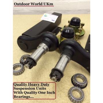 Quality 750 KG Trailer Suspension Units Standard Stub Axle Hubs Bearings &amp; Caps-