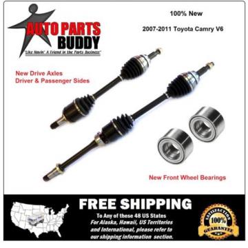 2 New Front Axles 2 New Front Wheel Bearing Units Camry V6 Only  2Yr Warranty