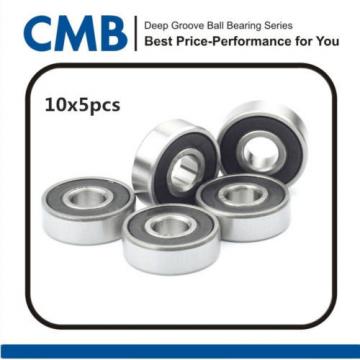 50pcs 625-2RS C3 Deep Groove Rubber Sealed Ball Bearing Bearings 5 x 16 x 5mm