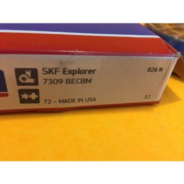 SKF 7309 BECBM Single Row Angular Contact Ball Bearing With Machined Brass Cage