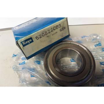 Koyo Ball Bearing Two Row Angular Contact Bearing 2 Shields 5208ZZCD3 5208Z New