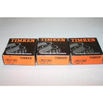 (Lot of 3) Timken LM501349 Tapered Roller Bearing Cones LM-501349 * NEW *