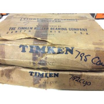 (1) TIMKEN 795 CONE 792 CUP Tapered roller Bearing