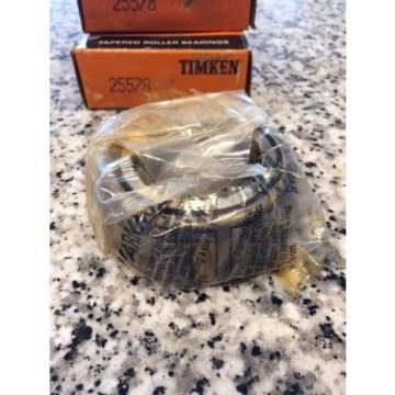 set of 2. TIMKEN 25578 TAPERED ROLLER BEARING, SINGLE CONE. FREE SHIPPING