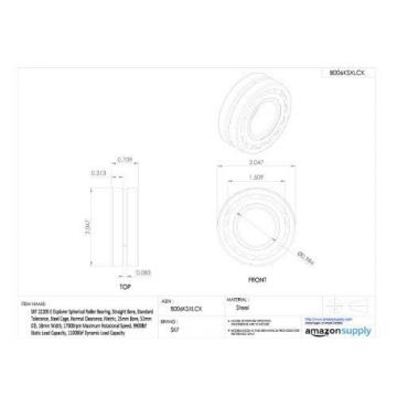 SKF 22205 E Explorer Spherical Roller Bearing, Straight Bore, Standard