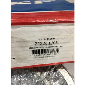 NEW IN BOX SKF EXPLORER BEARING 22226 E/C3 SPHERICAL ROLLER BEARING