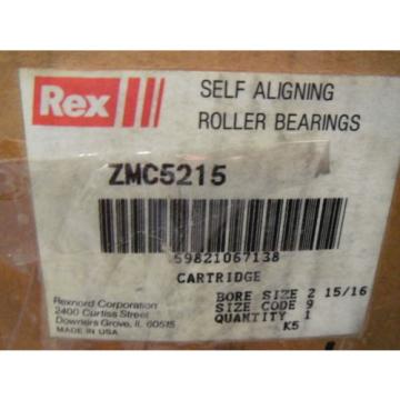 REX ZMC5215 Mounted Cartridge Spherical Roller Bearing 2-15/16 Alt No. 07165010