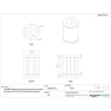 INA ball bearings Greece KX08PP Self Aligning Linear Ball Bearing Closed Type Seals At Both Ends S...