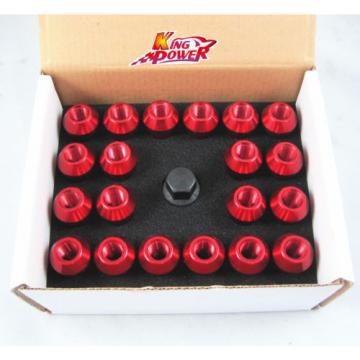 20PC FOR HONDA ACURA 12X1.5MM ALUMINUM RACING LOCKING LUG NUTS SET RED