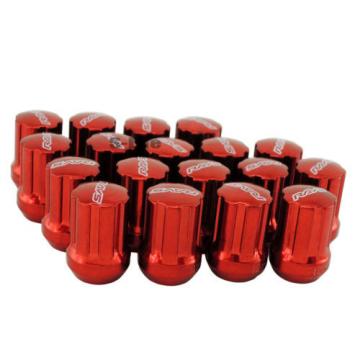 Car M12 1.5mm Steel Racing Wheel Lug Lock Gear Nuts With Installation Tools Red